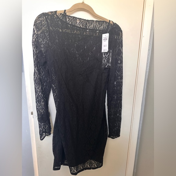 Abercrombie Long-Sleeve Lace Mini Dress - medium petite - Picture 3 of 4